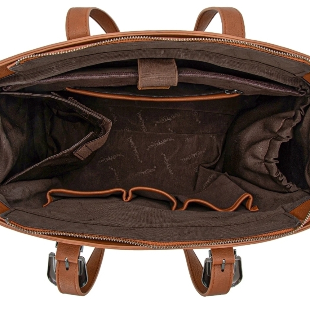 Cowhide Western-Style Shoulder Bag in Brown and White - Picture 5 of 6